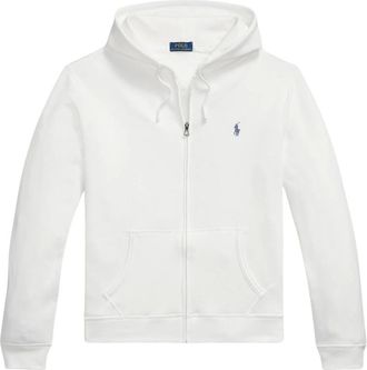Ralph Lauren Hoodies & sweatvesten, Heren, Wit, XL, Katoen, Sweatshirt met volledige rits en logo