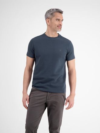 Lerros T-Shirt LERROS LERROS Herren T-Shirt in Strukturqualit&auml;t, Herren, Gr. XL, blau (classic navy), 99% Baumwolle, 1% Elasthan, Rundhals, Shirts T-Shirt