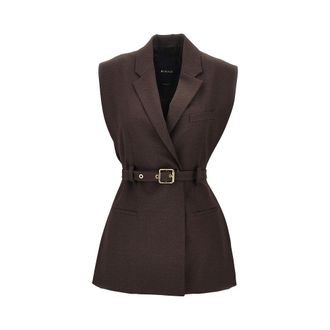 Pinko Gabardine vest with belt Woman 38