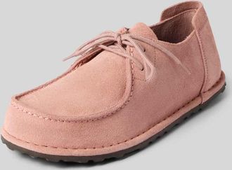 Birkenstock Schn&uuml;rschuhe aus Leder mit flacher Sohle in Altrosa, Gr&ouml;&szlig;e 36