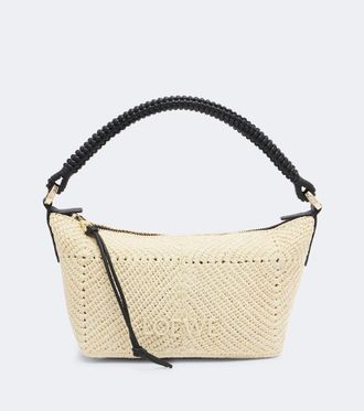 Loewe Bolso Cala Mini de rafia con piel