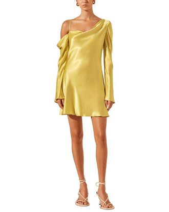 Shona Joy Sofia Asymmetrical Long Sleeve Mini Dress