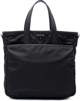 Prada Pre-owned Prada Saffiano Trimmed Tessuto Convertible Tote Ladies UUWB9ICCGNYBCGXK