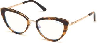 Tom Ford Blue Block Metal Cat-Eye Optical Frames