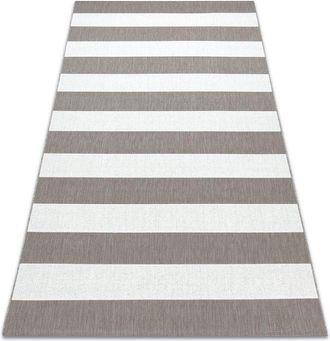 RugsX Rugsx - Carpet sisal flat 48644686 Stripes white beige grey 120x170 cm