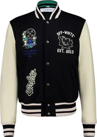 Off-white Black Panthers Wool Regular Varsity Jacket - Heren - Bomber jackets - Zwart - M - Wol - Jassen