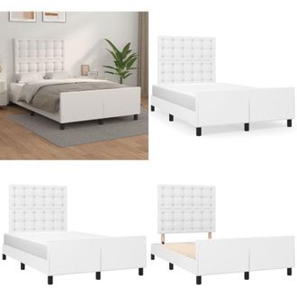 vidaXL Giroletto con Testiera Bianco 120x200 cm in Similpelle - Testiera per letto - Letto con testiera