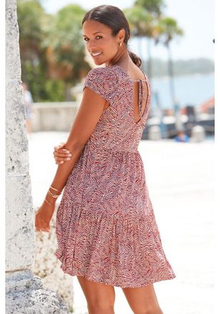 Lascana Womens Printed Back Cut Out Dress