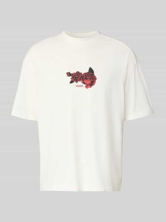 HUGO BOSS Oversized T-Shirt aus reiner Baumwolle Modell DOMANS in Kitt, Gr&ouml;&szlig;e XXL
