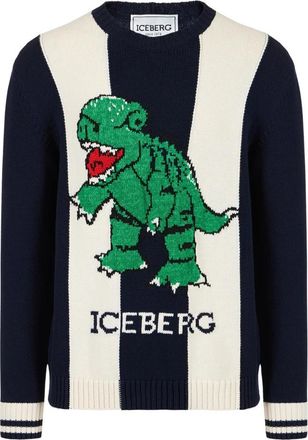 Iceberg Trui met ronde hals - Heren - Ronde hals truien - Veelkleurig - XL - Katoen - Truien & Vesten