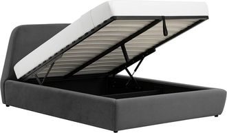 Concept Usine Cama c&oacute;moda - 140x190 cm - Terciopelo gris