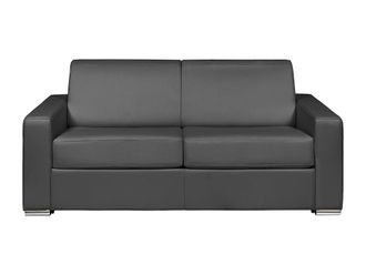 VENTE-UNIQUE.COM Sof&aacute; cama 100% piel 3 plazas gris 194x223cm
