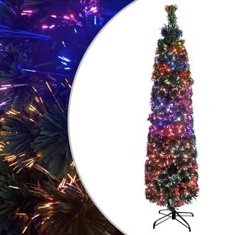 vidaXL Rbol Navidad Estrecho Artificial Soporte Fibra &Oacute;ptica 120 Cm Vidaxl