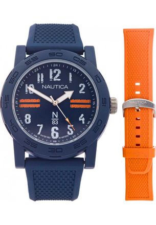 Nautica NAPATS306 Mens Ayia Triada Watch and Strap Gift Set - Blue - One Size