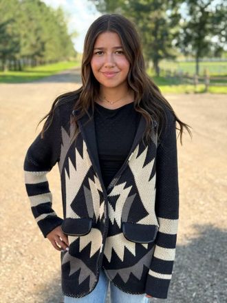 Tasha Polizzi Dream Away Sweater Blazer In Black