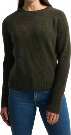 White + Warren Cashmere Waffle Sweatshirt In Thyme Heather