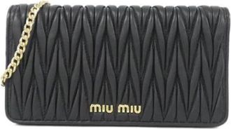 Miu Miu Pre-owned Clutches, female, Black, Size: ONE SIZE Pre-owned Matelasse Wallet