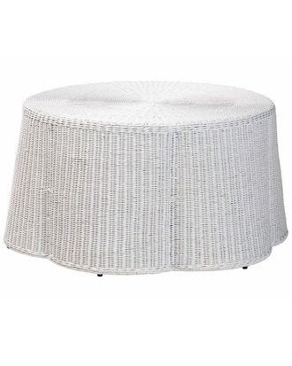 Baxton Studio Palm Scalloped Rattan Coffee Table