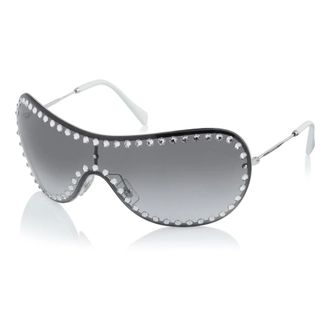 Miu Miu Shield Zonnebril - Dames - Accessoires - Grijs - Maat: ONE Size