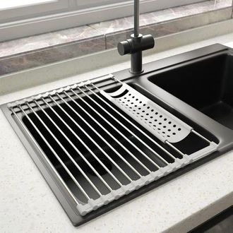 OEM Scolapiatti In Acciaio Inox, Scolapiatti Per Carta Da Cucina, Scolapiatti Pieghevole E Rimovibile In Acciaio Inox Per Lavello, Cestello Scolapiatti A 