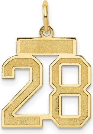 Diamond2Deal 14k Yellow Gold Small Satin Number Charm Pendant