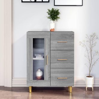 vidaXL Aparador De Madera De Ingenier&iacute;a Gris Sonoma 69,5x34x90 Cm Vidaxl