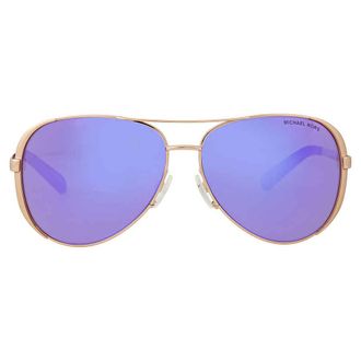 Michael Kors Chelsea Purple Mirror Pilot Ladies Sunglasses MK5004 10034V 59