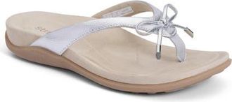 Strive Footwear Island II Bow Water Resistant Thong Slide Sandal in Silver at Nordstrom, Size 8.5