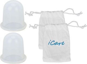 OEM Kit De 2 Ventosas De Silicona Transparente Para Masaje Facial Y Corporal, Terapia De Relajaci&oacute;n Muscular