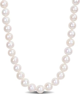 Amour 9 - 10 Mm Freshwater Cultured Pearl Strand with Silvertone Clasp