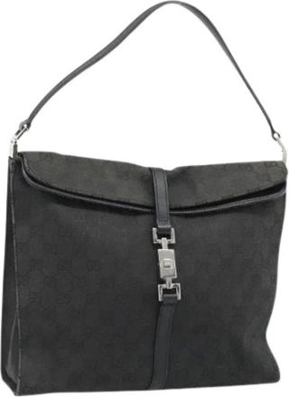 Gucci Pre-owned Vintage GG Canvas Schoudertas - Dames - Vintage Schoudertas - Zwart - ONE Size - Leer - Vintage
