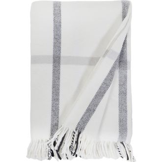 Pom Pom at Home Copenhagen Plaid Cotton Throw Blanket in White/grey at Nordstrom, Size 50X70
