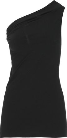 Rick Owens Black Asymmetrical One-Shoulder Tank Top