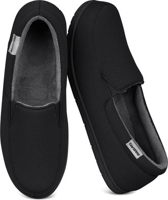 Garonne Womens Minimalist Slippers with Removable Padded Insole, Non-Slip Slippers for Bedroom, Indoor/Outdoor, black, 5.5 UK