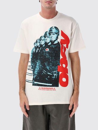 Obey T-shirt girocollo in puro cotone con stampa grafica e logo a contrasto