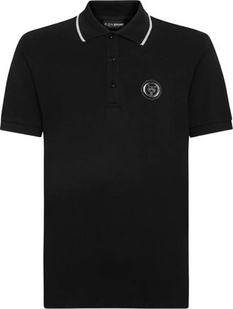Plein Sport Zwarte Polo Shirt SS Tiger - Heren - Fitness - Zwart - M - Fitness