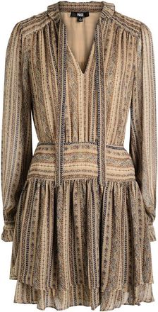 Paige Nantes Patterned Silk-chiffon Mini Dress - Brown - 6 (UK10 / S)