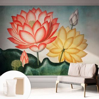 Tulup Carta Da Parati Con Design Moderno - Con Motivi Moderni - Fotomurali In Tnt Soggiorno Camera De Letto Sala Ufficio Fiori Di Loto 312x219 Cm