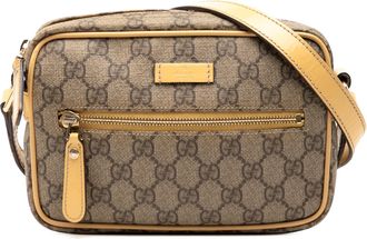 Gucci Pre-owned Womens Gg Supreme Crossbody - Sage Green Textile - One Size