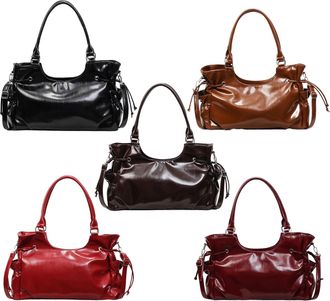 Generic Cymwer PU Leather Shoulder Bag Y2K Crossbody Bag Fashion Tote Bag for Women (Coffee)