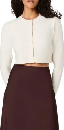 French Connection Babysoft Cropped Cardigan in Porcelain Cream at Nordstrom, Size X-Large