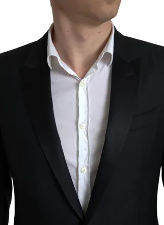 Dolce & Gabbana Black Wool Single Breasted MARTINI Mens Blazer
