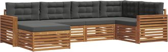 vidaXL Conjunto De Sof&aacute;s De Exterior 6 Uds. Natural Y Antracita Vidaxl