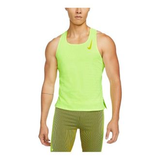 Nike Mens Nike AeroSwift Pullover Running Sleeveless Fluorescence Yellow Vest CJ7836-702