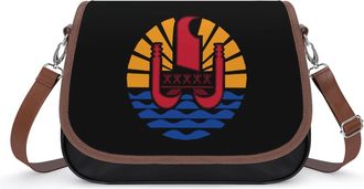 Generic Coat of Arms of French Polynesia Fashion Womens Crossbody Bags Novelty Handbag Shoulder Bag Purse