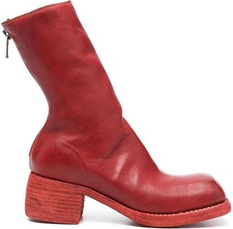 Guidi rear-zip leather boots - women - Horse Leather/Calf Leather/Calf Leather - 36 - Red