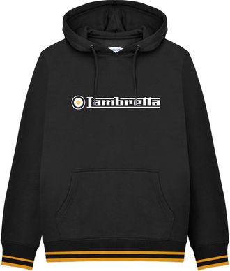 Lambretta Herenlogo Hoodie (Zwart/Goud)