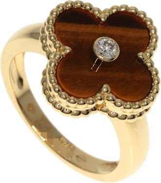 Van Cleef & Arpels Yellow Gold White Gold (18K) Band Ring (Pre-Owned)