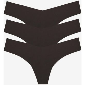 Commando Classic Solid Thong 3-Pack in Black at Nordstrom, Size X-Small