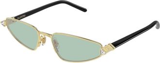 Valentino Sunglasses, female, Yellow, Size: 57 MM VLogo Cat-Eye Sunglasses